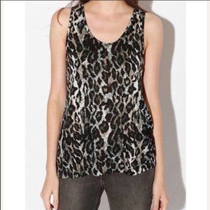 Leopard Print Racerback Tank with Zipper